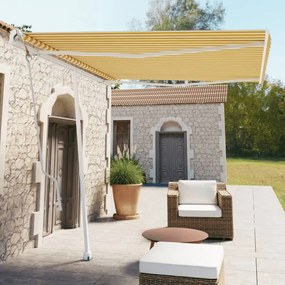 Tenda Da Sole Autoportante Automatica 300x250 Cm Gialla Bianca /