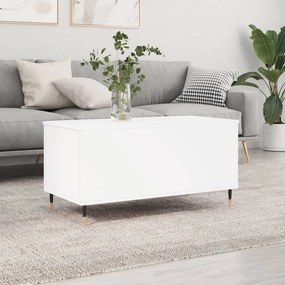 Tavolino Da Salotto Bianco 90x44,5x45 Cm İn Legno Multistrato /