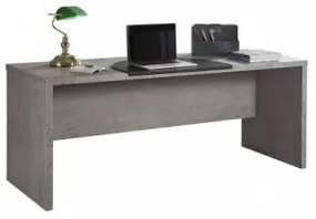 Scrivania lineare per ufficio e studio, Tavolo da computer minimal, Scrittoio per lavoro, cm 180 x 69 x h74,2 , color grigio cemento, Con imballo rinforzato