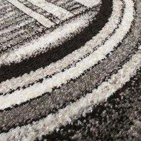 Tappeto grigio-marrone moderno con cerchi astratti Larghezza: 60 cm | Lunghezza: 100 cm
