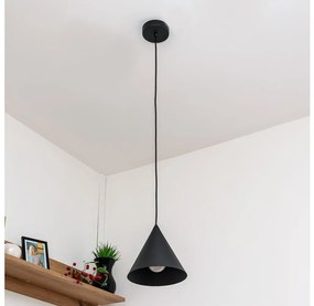 Lampadario a sospensione con cavo ETNA II 1xE27/15W/230V Ø 18,5 cm nero