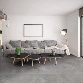 Piastrella da pavimento e rivestimento interno 81 x 81 cm Sp. 9.5 mm rettificato Emotion in gres porcellanato opaco antracite traffico intenso (pei 4/5) R9