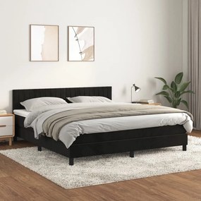 Giroletto A Molle Con Materasso Nero 160x200 Cm İn Velluto /