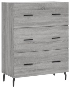 Credenza Grigio Sonoma 69,5x34x180 cm in Legno Multistrato