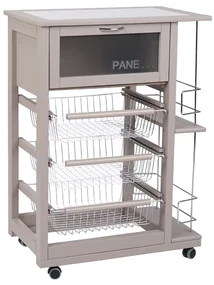 Carrello Portafrutta Vesuvio In Faggio Con Cestelli E Piano Rovere - Liberoshopping