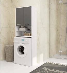 Mobile Coprilavatrice 2 Ante E Vani A Giorno 64x30x180 Diana Bianco/Grafite