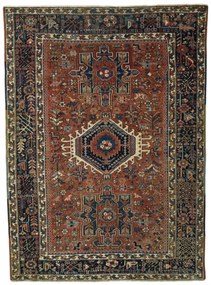Heriz Tappeto persiano 140x190 Rosso (Iran) Annodato A Mano