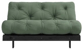 Divano letto verde 140 cm Roots Black Night - Karup Design