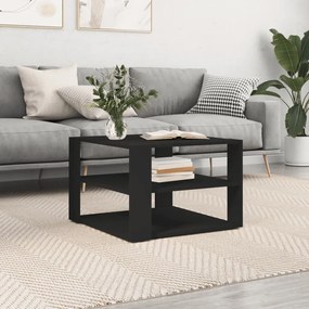 Tavolino da salotto nero 59,5x59,5x40 cm in legno multistrato