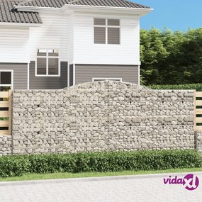 vidaXL Cesto Gabbione ad Arco 400x30x160/180 cm Ferro Zincato