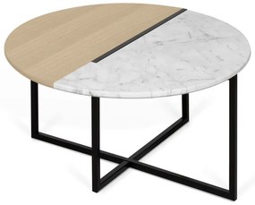 Tavolino rotondo con piano in rovere ø 80 cm Sonata - TemaHome