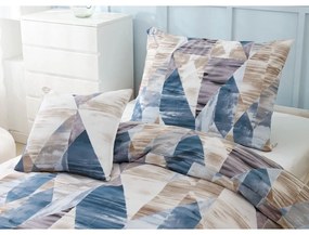 Biancheria da letto blu/marrone in microsatinato per letto singolo 3 pezzi 140x200 cm Eden – JAHU collections