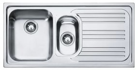 Lavello 1.5 vasche con gocciolatoio a destra FRANKE RRX 651 inox L 50 x L 100 cm argento