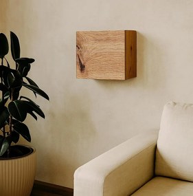 Pensile bagno Portofino rovere oro in vetro, 1 anta apertura da sinistra P 15 x L 30 x H 30 cm