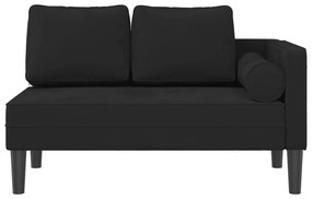 Chaise lounge con cuscini nero in velluto