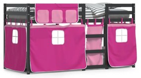 Letto A Castello Senza Materasso Rosa 90x190 Cm Legno Di Pino /
