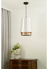 Duolla - Lampadario a sospensione con filo BELL SHINY 1xE27/15W/230V diametro 25 cm bianco/rame