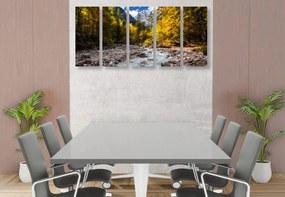 Quadri 5 pezzi – Paesaggio montano pittoresco