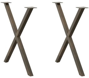 Gambe Tavolo Pranzo A X 2 Pz Naturale 80x(72-73) Cm Acciaio /