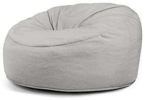 Puof a sacco grigio chiaro con rivestimento in bouclé Om 135 – SLOWDOWN