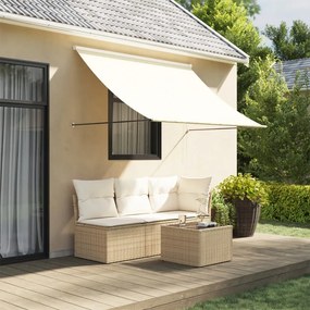 Tenda Da Sole Retrattile Crema 200x150 Cm İn Tessuto E Acciaio /