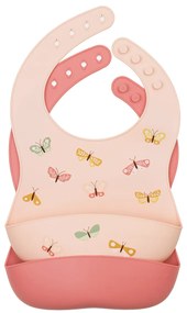 A Little Lovely Company - set di due bavaglini in silicone - farfalle