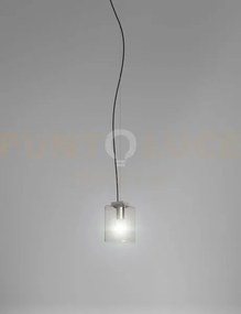 Tubes sospensione 20 fume' trasparente nickel opaco 1 luce attacco e27