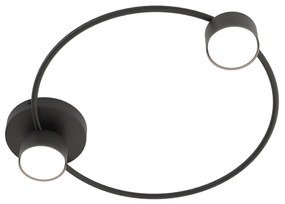 Plafoniera Moderna Zeus Acciaio Nero 2 Luci Gx53 Ip20