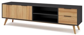 Tavolo TV in pino nero/naturale 180x53 cm Lavis - Marckeric