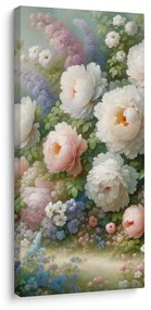 Quadro su tela – Peonie romantiche in un prato fiorito