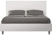 Letto Matrimoniale rivestito in Similpelle - SUNNY Colore: Bianco, Dimensione Rete: 160x190, Tipologia Letto: Con Rete