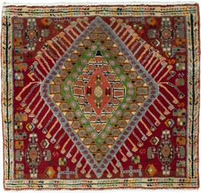 Shiraz Tappeto persiano 50x60 Rosso (Iran) Annodato A Mano