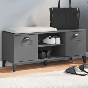 Panca Portascarpe Vıken Antracite 106x35x45 Cm Massello Pino /