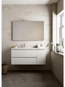 Mobile sottolavabo e lavabo Pull per vasca a sinistra bianco in mdf L 120 x H 56 x P 46 cm, 1 anta 2 cassetti