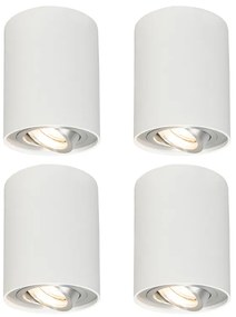 Set di 4 faretti orientabili e inclinabili bianchi - Rondoo up