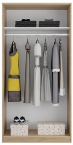 Armadio Guardaroba 2 Ante Scorrevoli 100x50x200 Rovere Effetto Legno Max