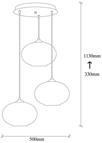 Lampadario su filo CAMINI 3xE27/40W/230V