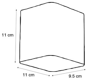 Applique da parete moderna nera con LED IP54 quadrata - Evi