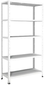 Scaffale in kit 5 ripiani Crosser L 100 x P 40 x H 188 cm bianco, portata per ripiano 130 kg