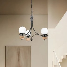 Brilagi - LED Lampadario a sospensione con catena COTTAGE 3xG9/40W/230V faggio/bianco