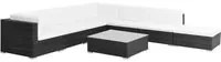 Set Divani da Giardino 8 pz con Cuscini in Polyrattan Nero 44608