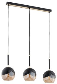 Lampadario a sospensione con filo MILTONA 3xE27/60W/230V nero/beige