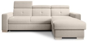 Divano angolare beige allungabile/con contenitore (con penisola a destra/con chaise lounge) Fresia – ELTAP