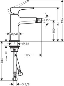 Miscelatore Monocomando Bidet Con Maniglia A Leva Nero Opaco Hansgrohe Metropol 32520670