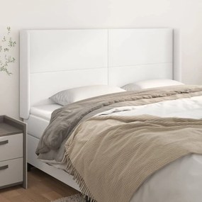 Testiera Ad Orecchio Bianco 163x16x118/128 Cm İn Similpelle /