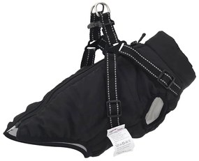 Cappotto Cani Con Imbracatura Impermeabile Riflettente Nero L28 /
