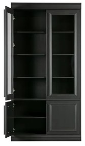 Vetrina nera in pino massiccio 110x215x44 cm Organize – WOOOD