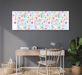Stampa su tela – Giocattoli per bambini in colori pastello