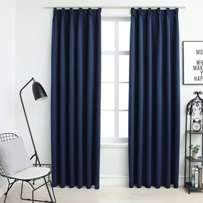 Tende Oscuranti Con Ganci 2 Pz Blu 140x225 Cm /