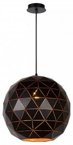 Lucide Lampada a sospensione con diffusore rotondo in metallo dal design moderno Otona - 60W NERO